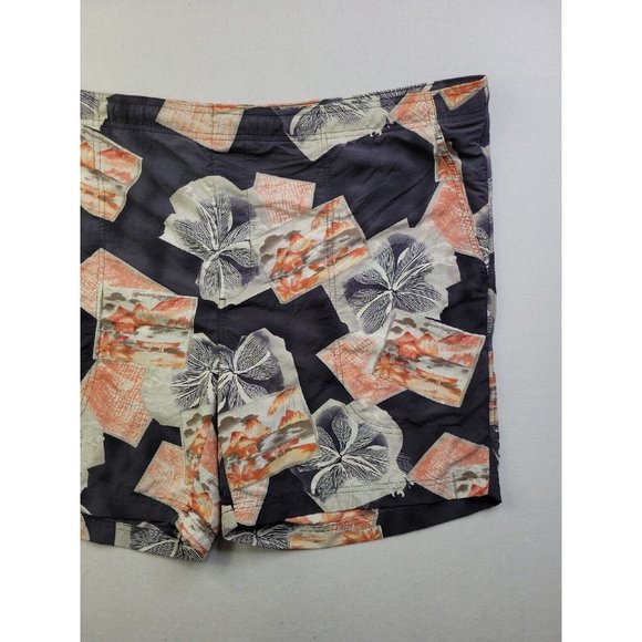 Tommy Bahama Men XL Bathing Suit Swim Floral Postcard Drawstring 7" - No Liner - Picture 2 of 7